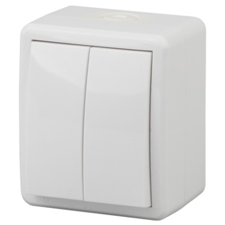 Double IP54, 10AX-250V, OU, ERA expert, white