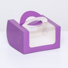 Bearbox under the bento-port with a window, lilac, 14 x 14 x 8 cm