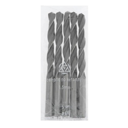 Metal drill "Volga Tool", C/x, B = 8.5 mm, L = 117 mm, P6M5, 5 pcs., GOST 10902-77-1