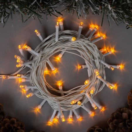 Garland “thread” 5 m, IP20, white thread, 50 LED, yellow glow, 8 modes, 220 V