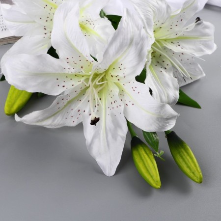 Artificial flowers "Lilia Galant" d-13 cm 66 cm, white-1
