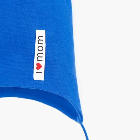 Spring children's hat, cornflower color/I love MOM, size 50-54-2