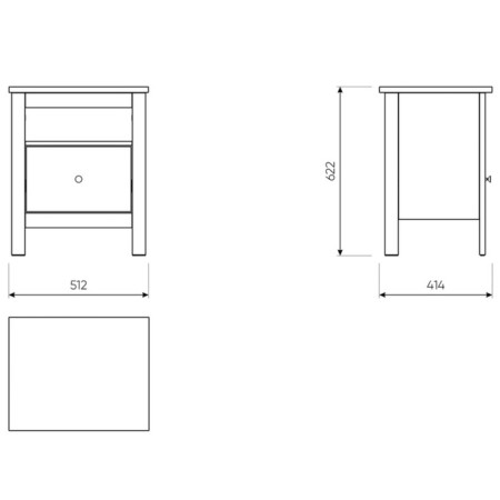 Tumba "Saga", 512 × 414 × 622 mm, white color-3