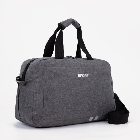 Sports bag with lightning, 3 outer pockets, color gray color