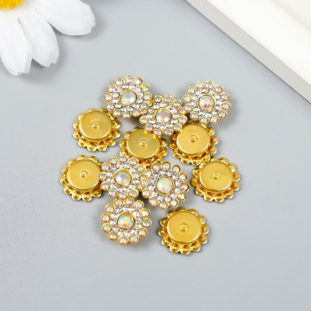Decor for creativity Plastic "Flower-Solnz Purvator" set of 12 pcs 1.4x1.4 cm-2