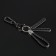 Key keychain loop with a mobile phone number, carbine, black