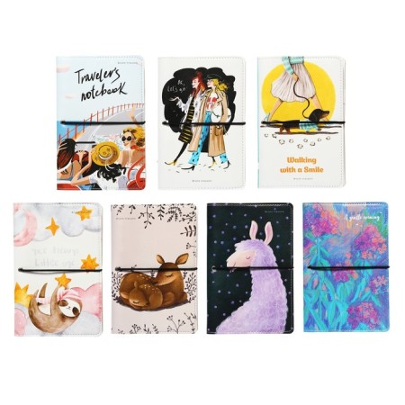 Note book A5, 160 sheets on the Daily Journal rings, Cover artificial leather, an illustration block 80 g/m2, mix