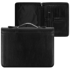 Business folder, artificial leather, 370 x 275 x 50 mm, with a metal press, with a pen, 6D52 