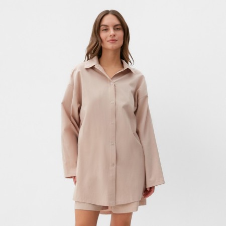 Female set (shirt, shorts) KAFTAN Size 48-50, beige-1