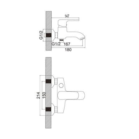 ACCOONA bathtub mixer A6362, single -leaf, chrome-6