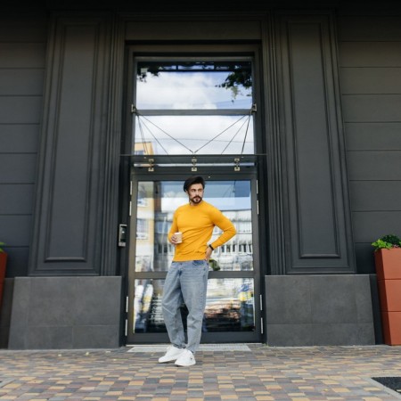 Jumper male ise, size 56, yellow color-3