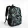 School backpack from textiles on lightning, 3 pockets, green