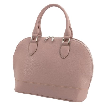 Bag women, genuine leather, pink 33x12x27 cm