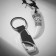 Set 2 objects: pendant, keychain "Fang", white color in silver, 44 cm