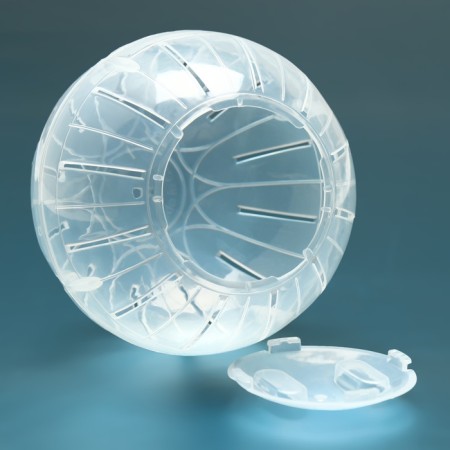 A ball for rodents on a metal base, 12 cm, transparent-1