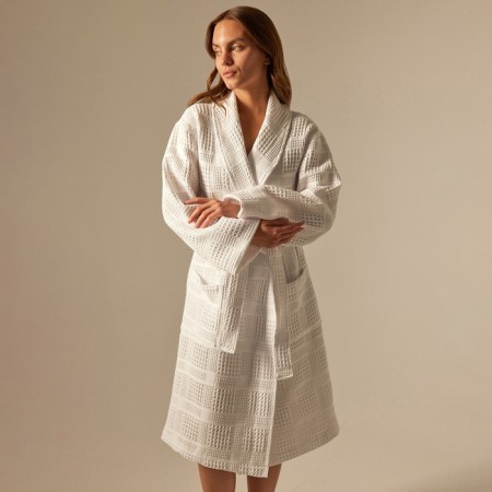 Welfare Women's bathrobe SL Home: Chess "Blanc de Blanc", size L, 100% cotton, 340 g/m2-2