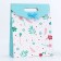 Gift box-package, packaging with a cut handle, "blue flowers", 24 x 12 x 31 cm