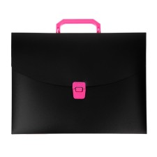 A4 portfolio folder, 700 μm, 1 department, calligrata, black with pink elements