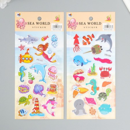 Sticker Plastic "Sea inhabitants" MIX 22x10 cm-1