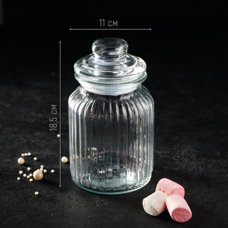 Glass Bank for bulk products "Lada", 900 ml, 11 × 18.5 cm