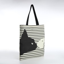 Bag Schoper without fastening, from textiles, beige color
