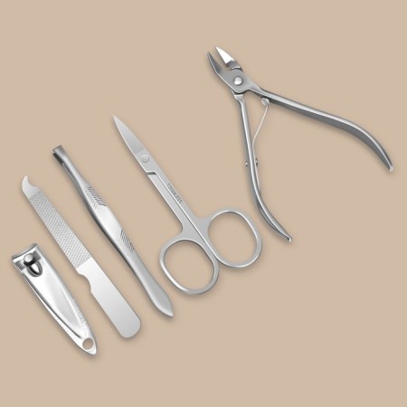 Manicure set, 5 items, in case, black color-5