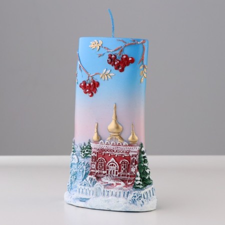 Candle - cylinder "Winter Rowal", 9.5x4x15.5 cm-2