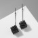 Earrings "Square" voluminous, gray color, 7.5 cm