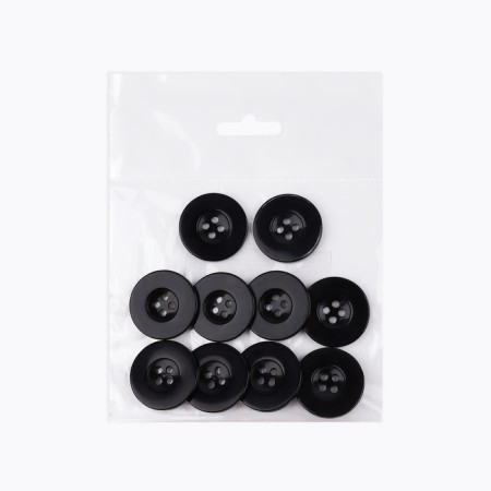 A set of buttons, 4 punctures, d = 25 mm, 10 pcs, black color-2