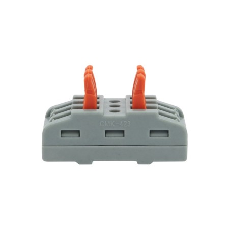Terminal of QMS 222-423 Passage 3 poles (0.08-4 mm²), gray (5 pcs./Union) rexant-1