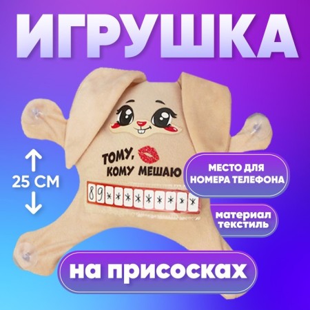Auto -toe “The one to whom I interfere”, a hare, on suction cups, with a card for a phone number