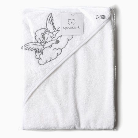 Baptum towel with embroidery "Angel", 75x75 cm, 100% cotton-4