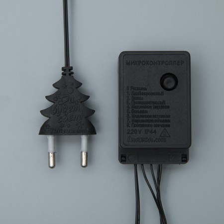 Garland "thread" 10 m, IP20, dark thread, 100 LED, glow blue, 8 modes, 220 V-3
