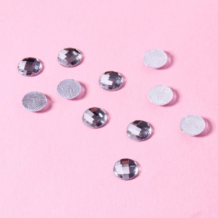 Rhinestones “circle”, d = 10 mm, 50 pcs, white color-1