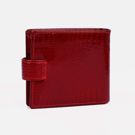 Women's wallet on the button, red color-1