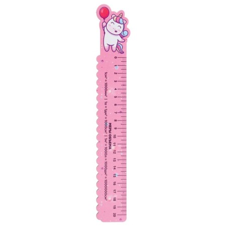Ruler "Unicorn with a ball" 28x5.5 cm