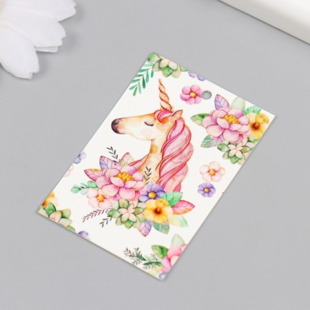 Cardboard "Flower unicorn" 4x6 cm-1