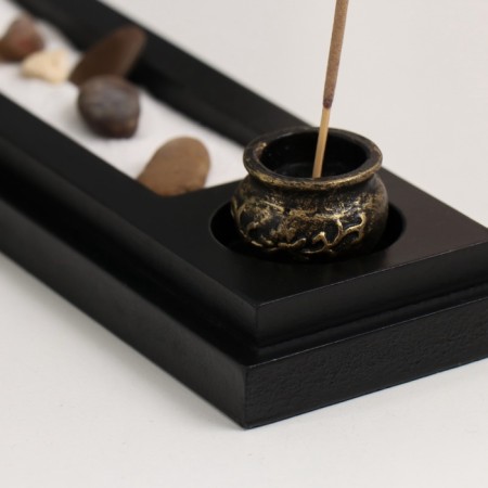 Buddha's head stand under incense sand+aroma -fingernail+stones 29x7x11.5 cm-4