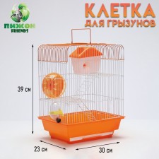 A cage for rodents with filling RT-3, 30 x 23 x 39 cm, orange (packing 12 pcs)