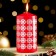 Candle - cylinder "Christmas balls", 5x10 cm, red with silver