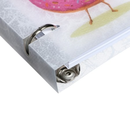Notebook on rings, 80 sheets in the cell "avocado and donut", plastic cover, foil embossing, shift unit 70 g/m2-2