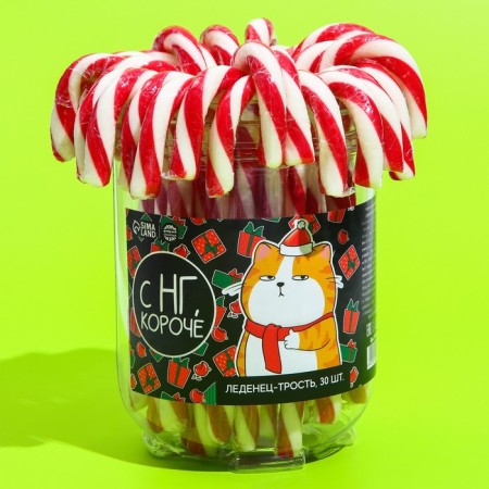 New Year! Lollipop cane "with NG, in short", 26 g.-1