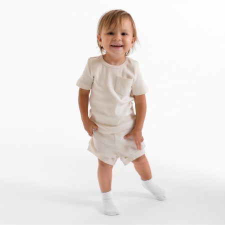 Kit for children (T-shirt and shorts) minku, dairy color, height 80-86 cm-1