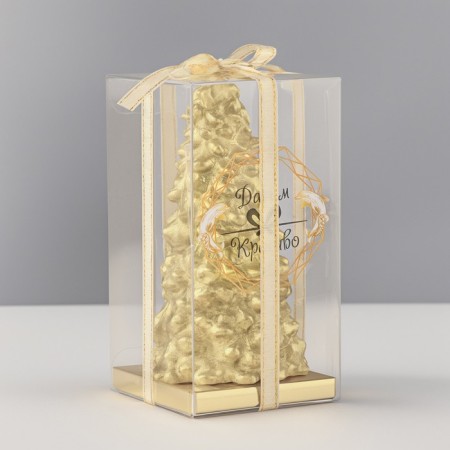 New Year's candle "Christmas tree" 10x5cm, gold-2