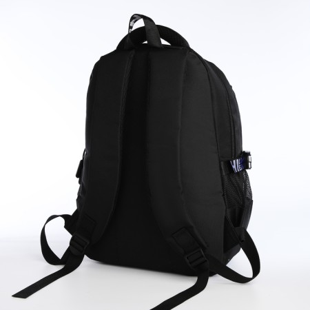 School backpack on lightning, 5 pockets, black color-3