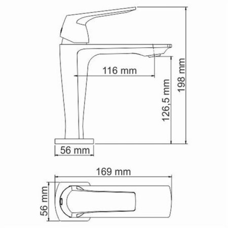 Wasserkraft Neime 1903 shell mixer, single -leaf, pour 116 mm, chrome-3