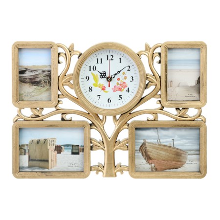 Wall clock, series: photo frames, "family tree", smooth move, D-18 cm, 33 x 48 cm-1
