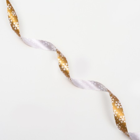 Ribbon for decor and gifts, snowflakes, 2 cm x 45 m-3
