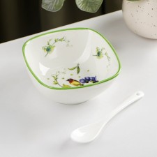Porcelain salad with a spoon of the green garden, 250 ml
