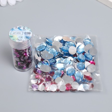Decor "Semiobusins ​​and rhinestones. Violet gradient" d = 6 mm 10g 200 pcs 5x2.5 cm mix-2